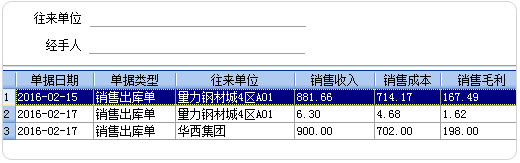 轻松掌柜单据毛利分析