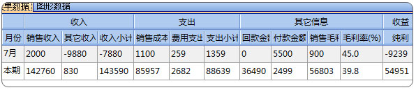 进销存软件纯利表